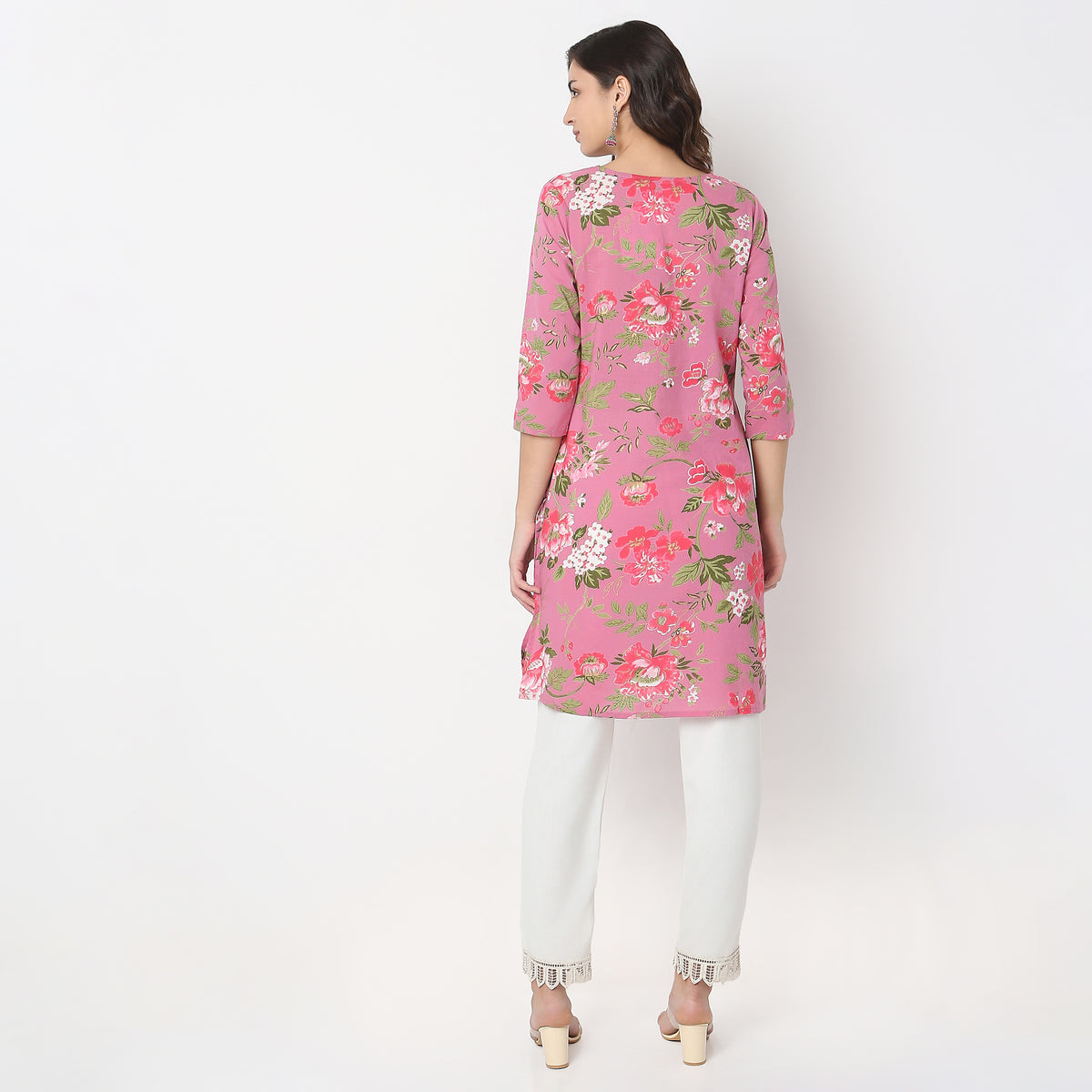 Straight Fit Floral Kurta