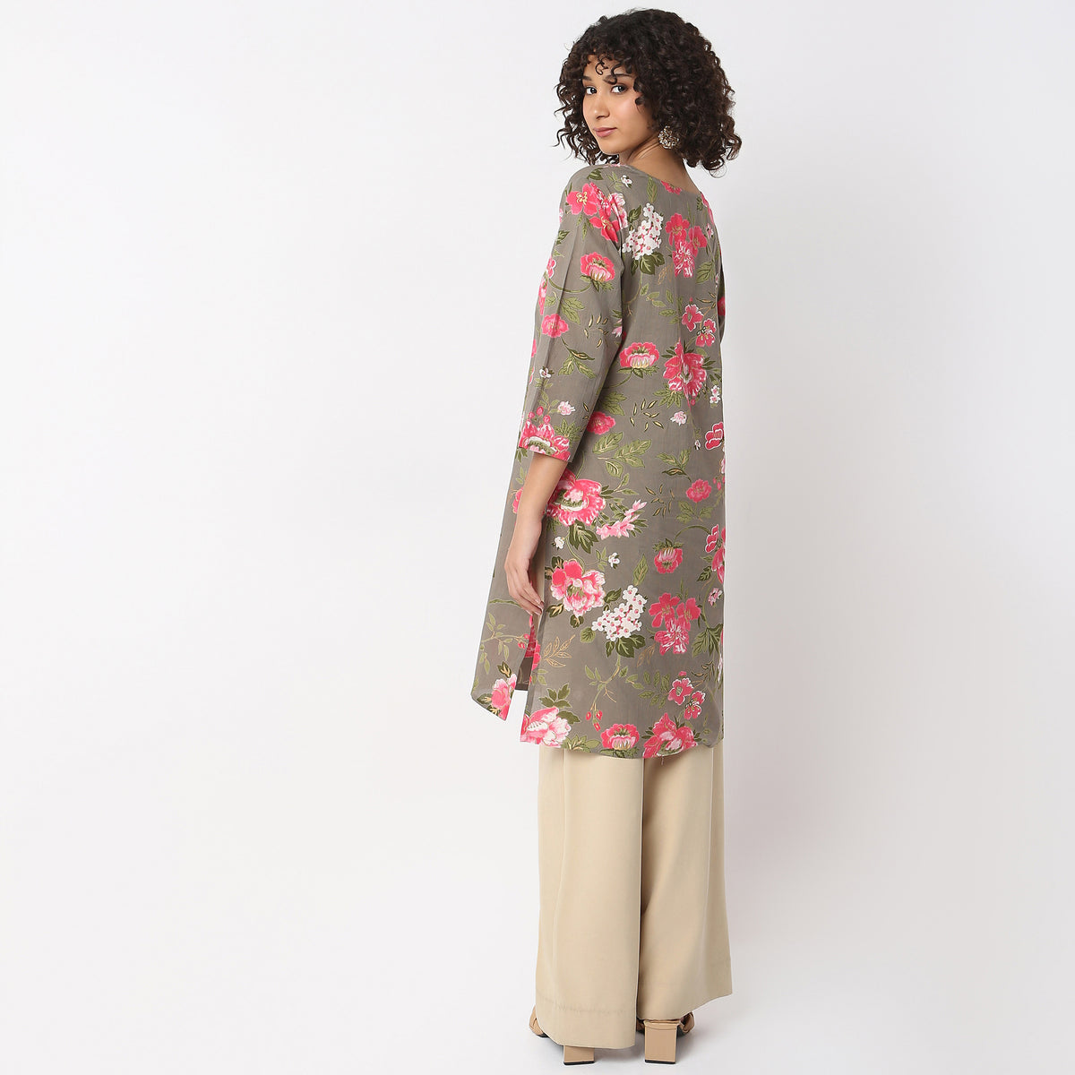 Straight Fit Floral Kurta