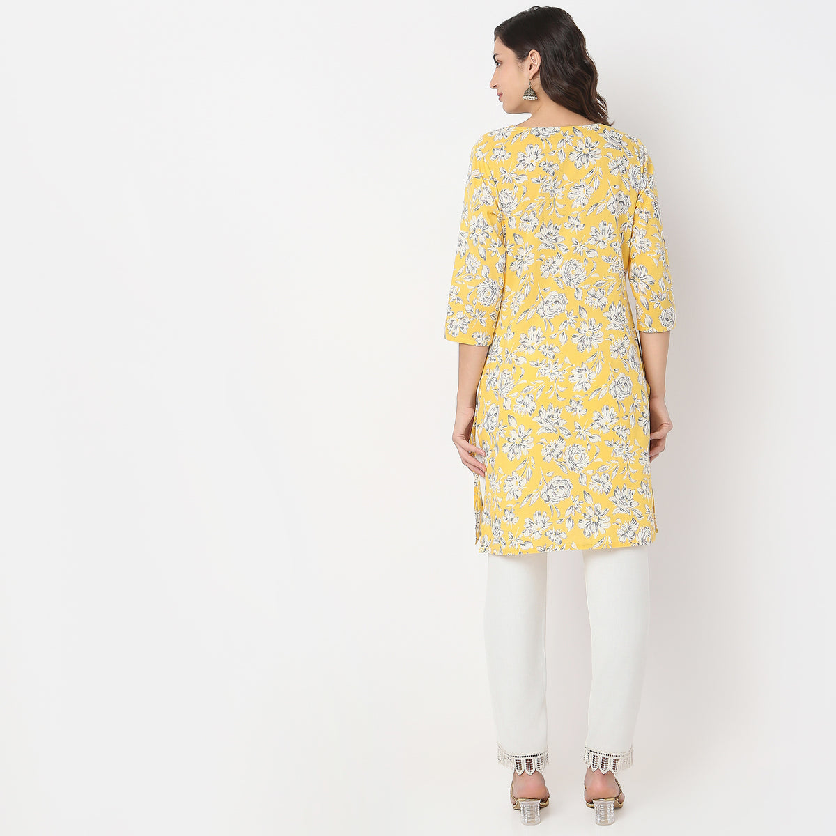 Straight Fit Floral Kurta