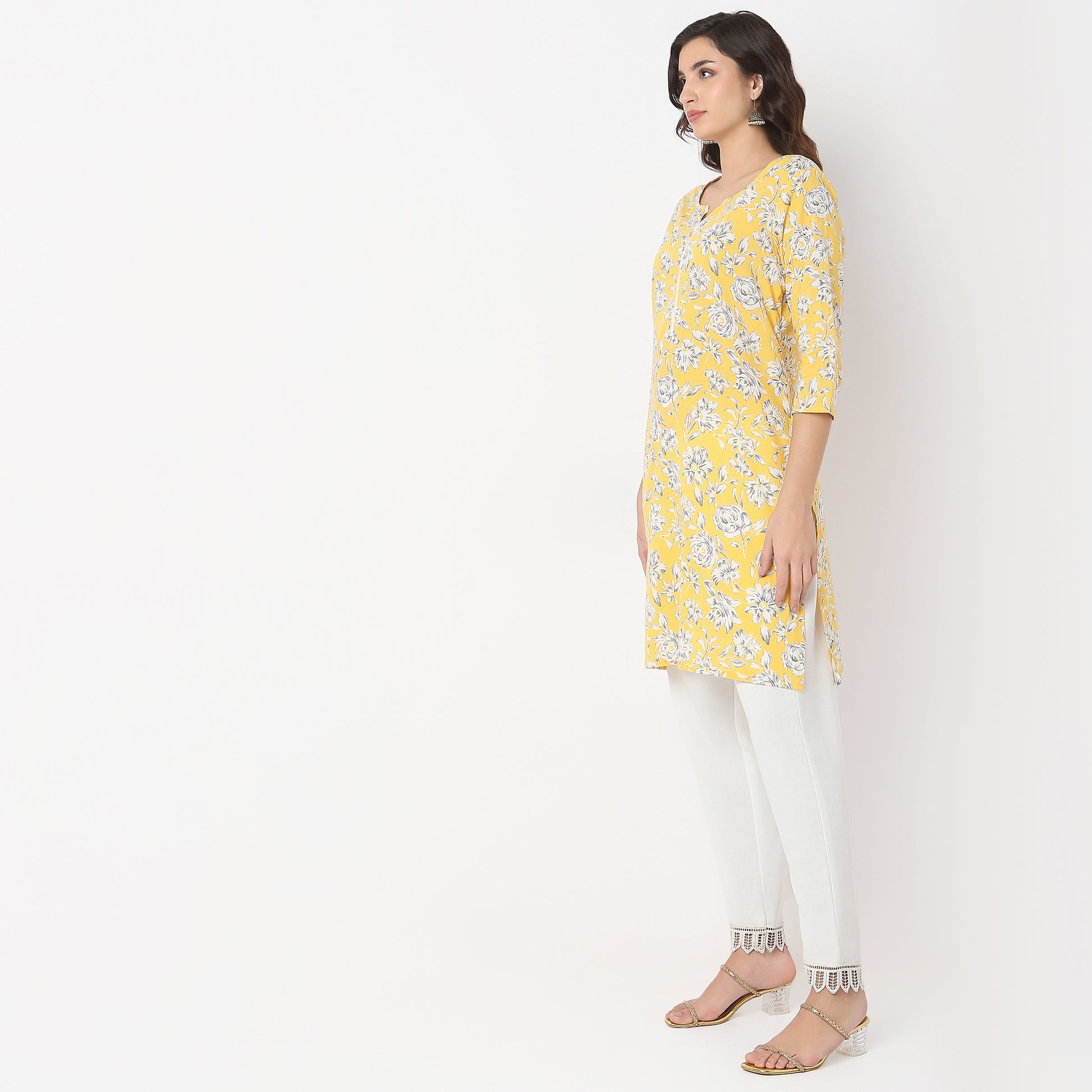 Straight Fit Floral Kurta