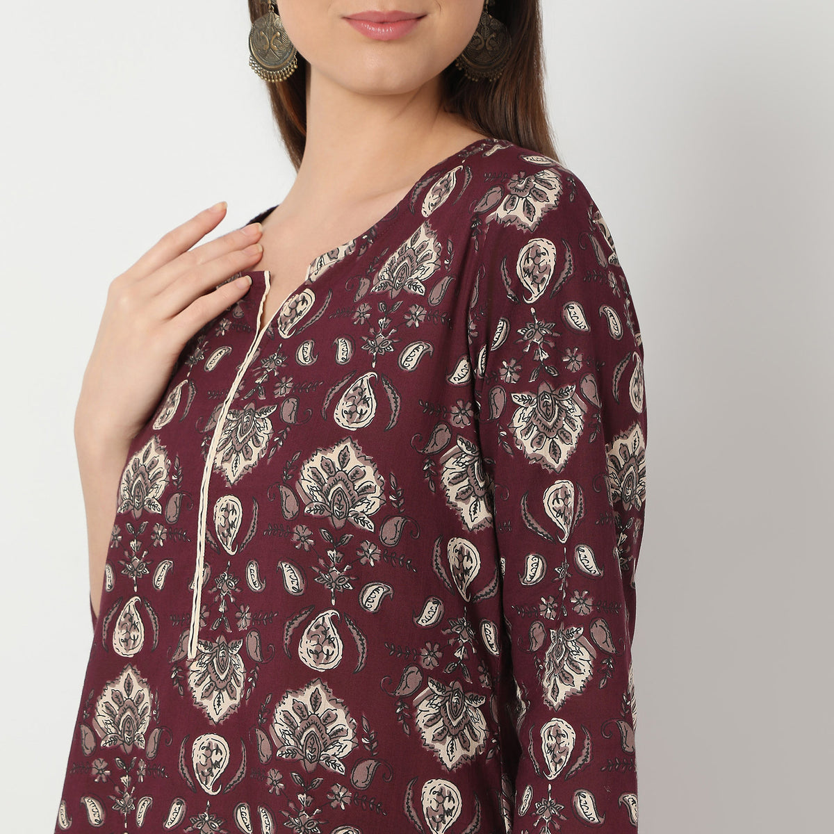 Straight Fit Floral Kurta