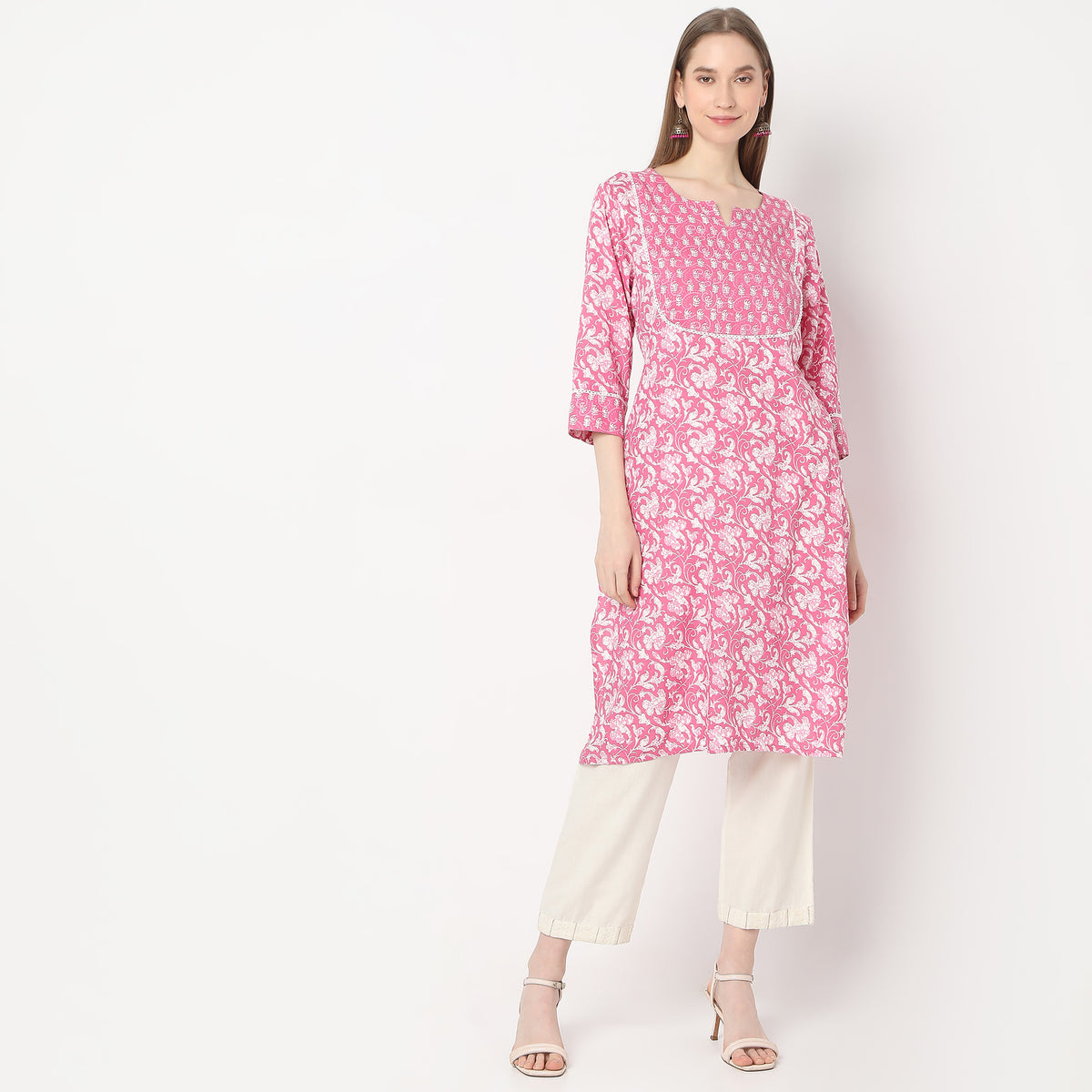 Straight Fit Printed Below Knee Table Kurta