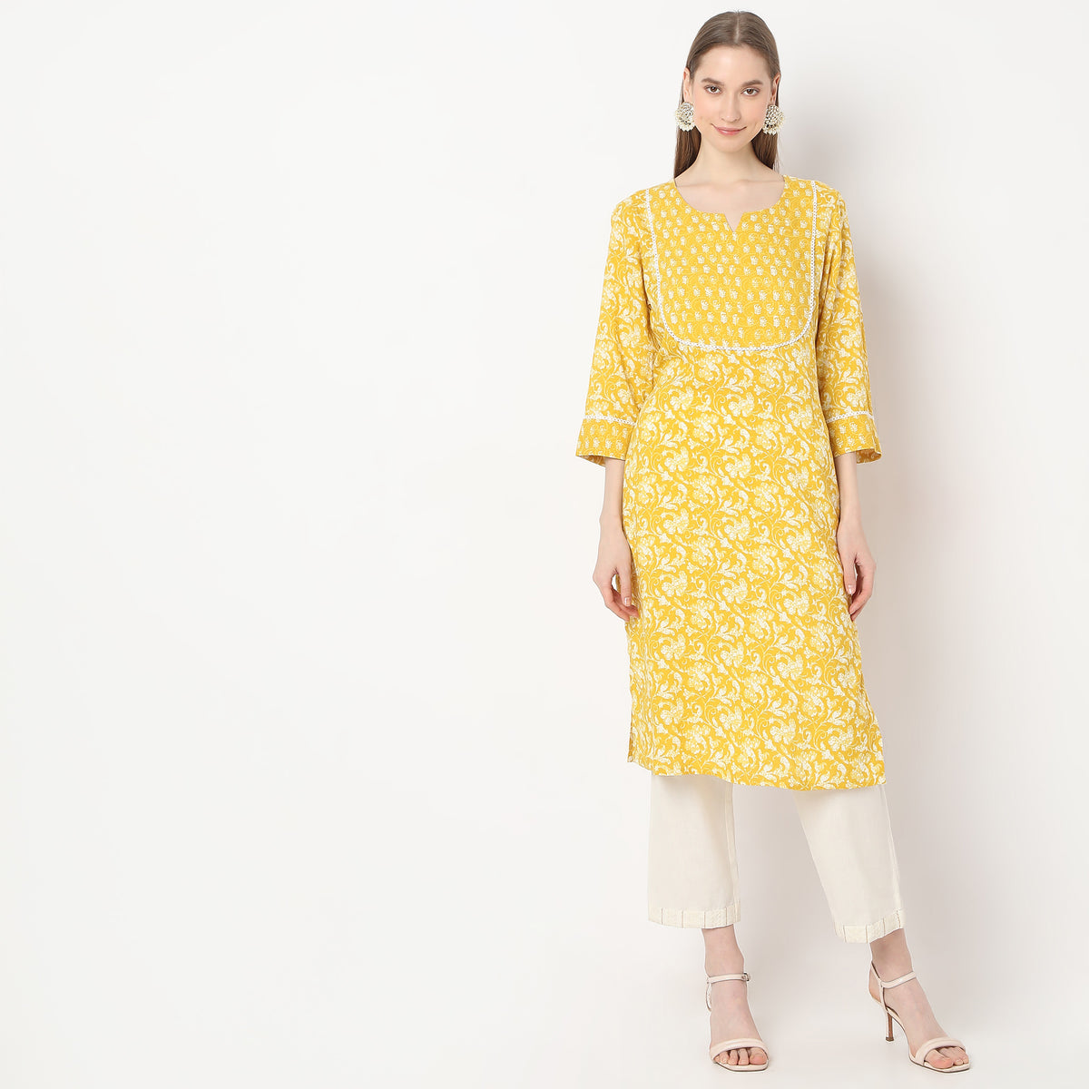 Straight Fit Printed Below Knee Table Kurta