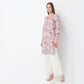 Floral Knee Length Printed Straight Fit Table Kurta