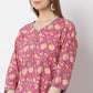 Floral Knee Length Printed Straight Fit Table Kurta