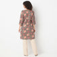 Straight Fit Floral Round Neck Kurta
