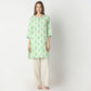 Straight Fit Floral Knee Length Kurta