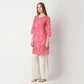 Straight Fit Floral Knee Length Kurta