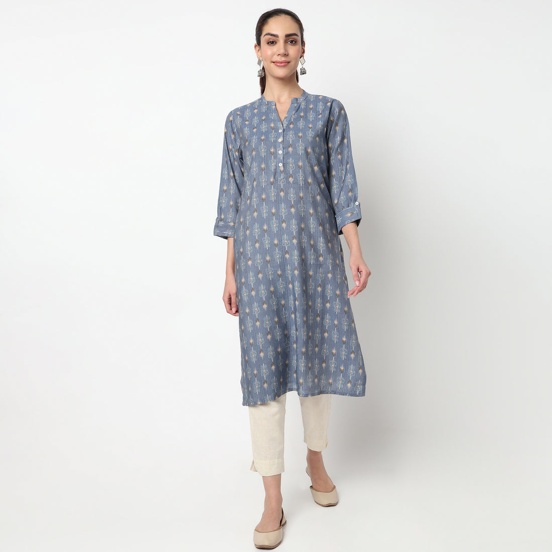 Half Placket Long Kurta