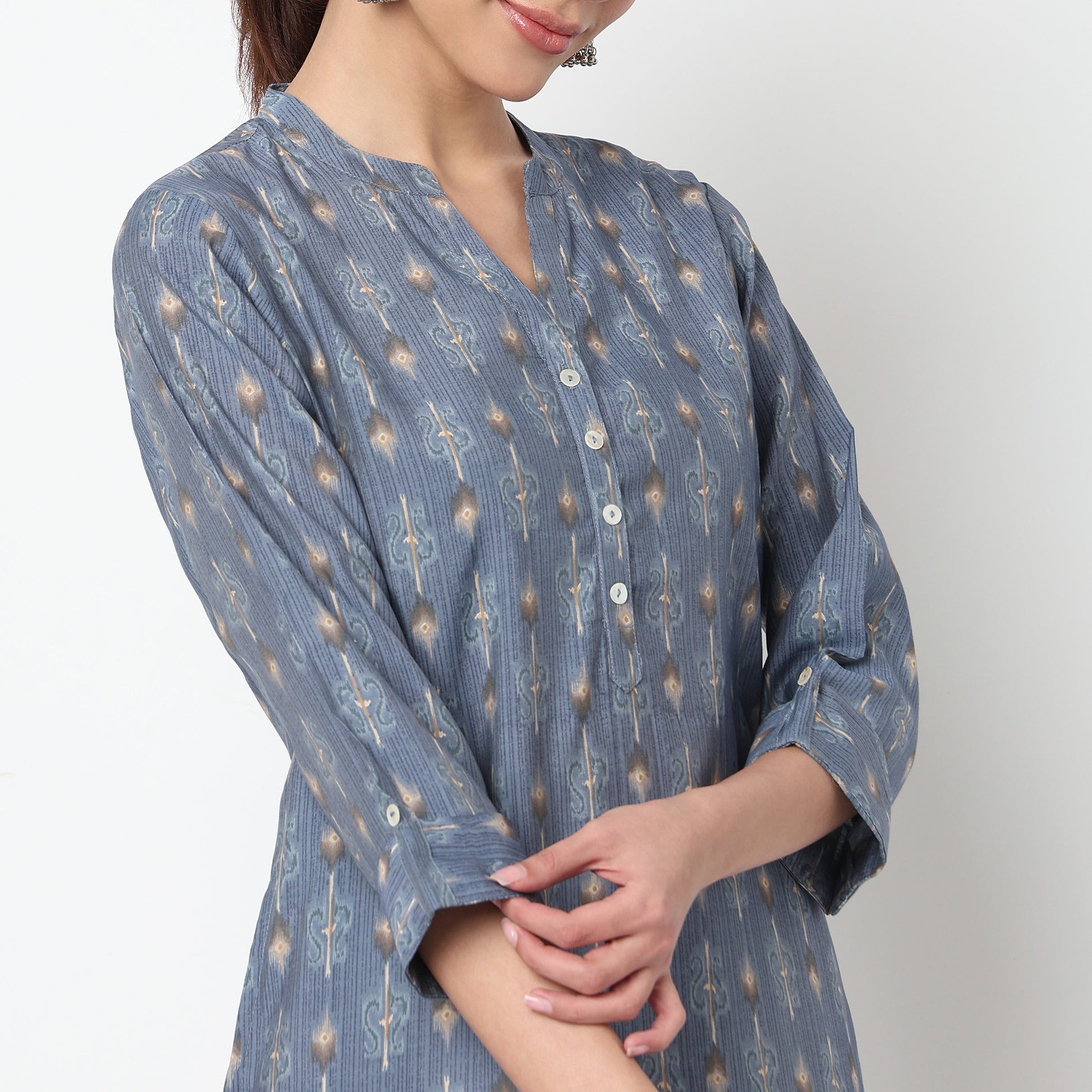 Half Placket Long Kurta