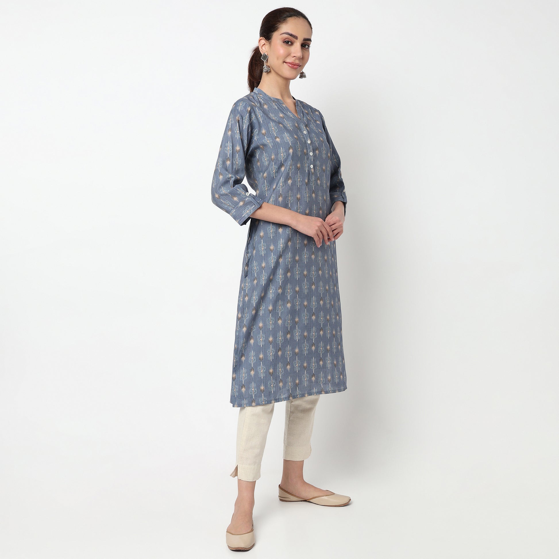 Half Placket Long Kurta