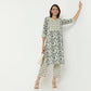 Straight Fit Printed Round Neck Below Knee Kurta