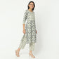 Straight Fit Printed Round Neck Below Knee Kurta