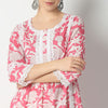 Regular Fit Floral Print Below Knee Kurta