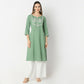 Regular Fit Embroidered Below Knee Kurta