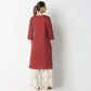 Regular Fit Embroidered Below Knee Kurta