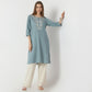 Regular Fit Embroidered Below Knee Kurta