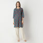 Straight Fit Floral Knee Length Kurta