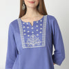 Regular Fit Embroidered Below Knee Kurta