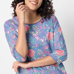 Round Neck with Lace Detailing Kurta 