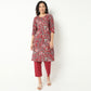 Round Neck Kurta With Lace Detailing