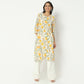 Straight Fit Printed Round Neck Calf Length Kurta
