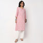 Round Neck Center Panel With Embroidered Straight Kurta