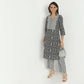 Straight Fit Printed Round Neck Calf Length Kurta