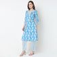 V-Neck Printed Yoke Long Kurta