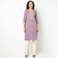 Straight Fit Embroidered Yoke Kurta