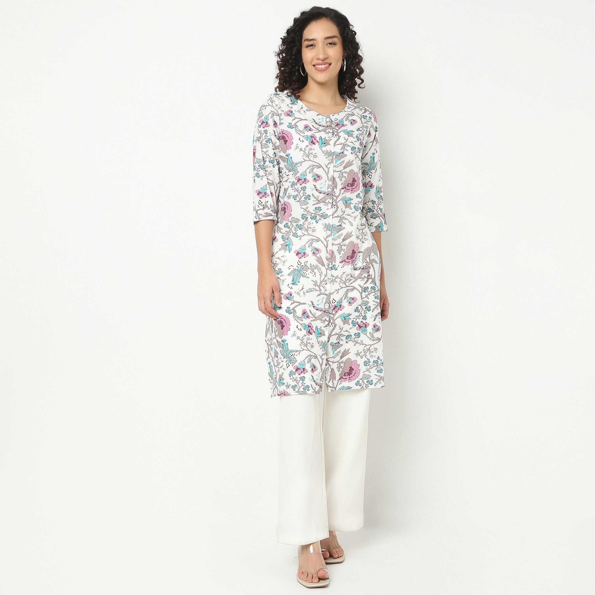 Round Neck with Full Placket Kurta