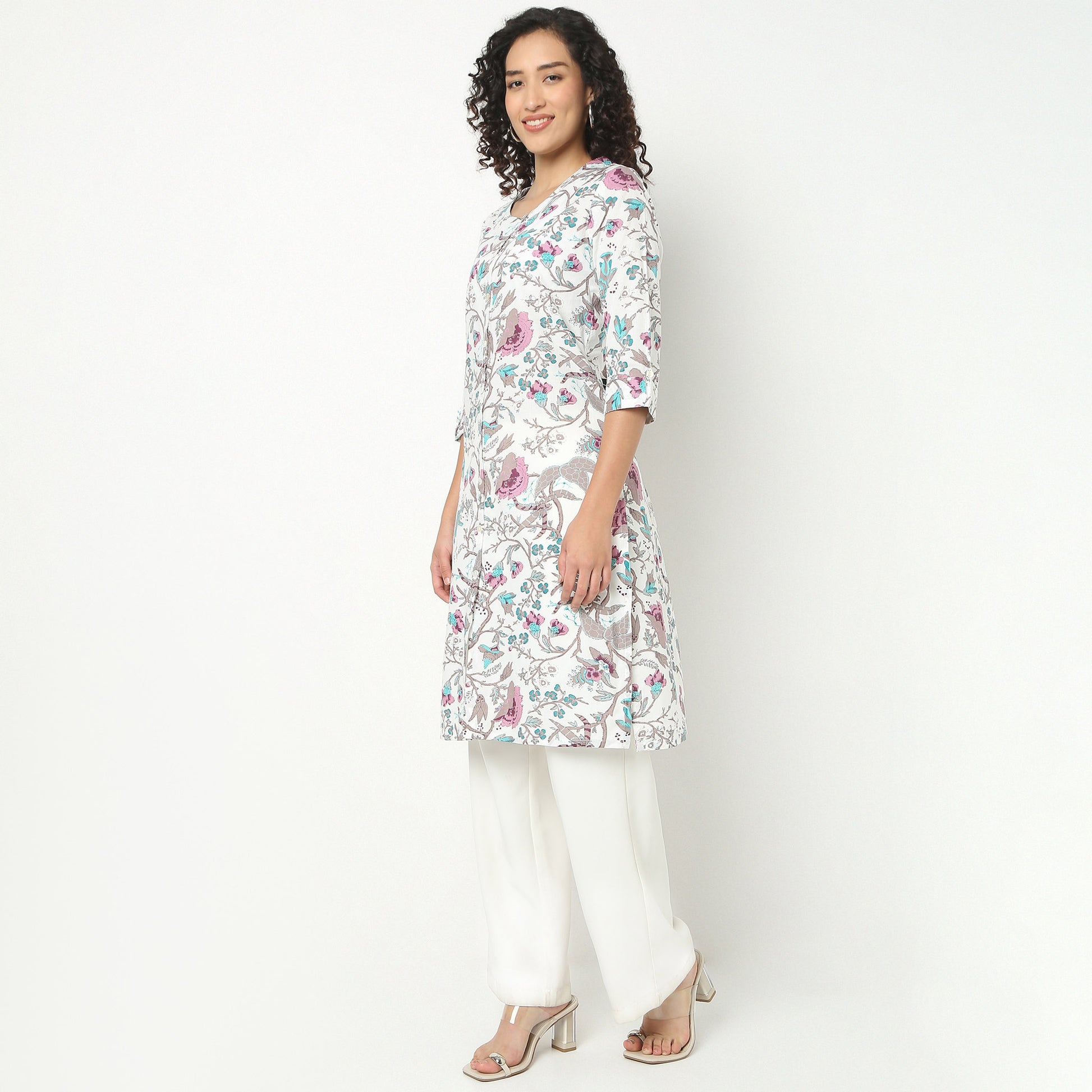 Round Neck with Full Placket Kurta