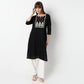 Straight Fit Embroidered Calf Length Kurta