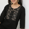 Emebroidered Yoke Kurta-Dobby