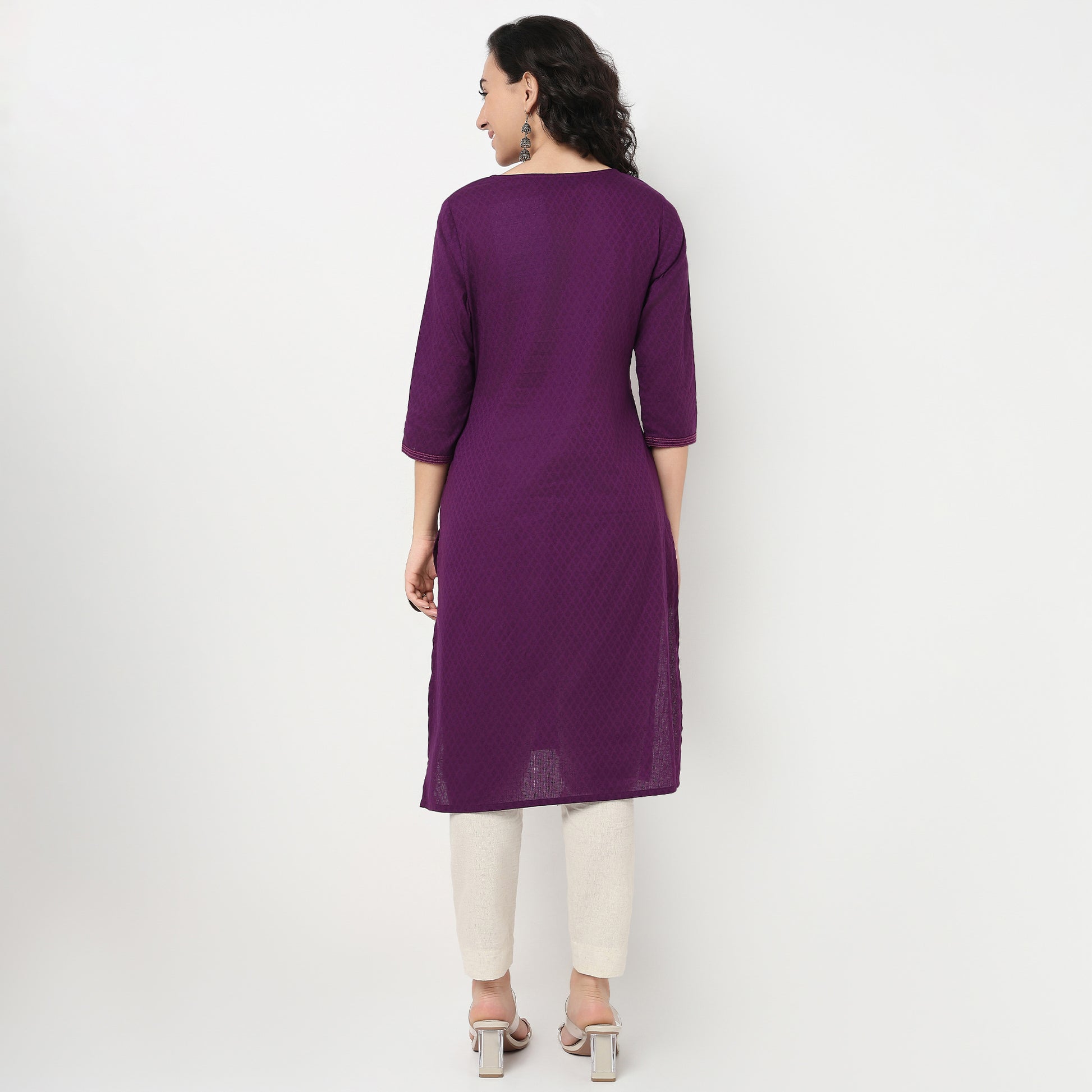 Order Now Women Embroidered Round Neck Straight Fit Ethnic Wear Kurta by Style Union