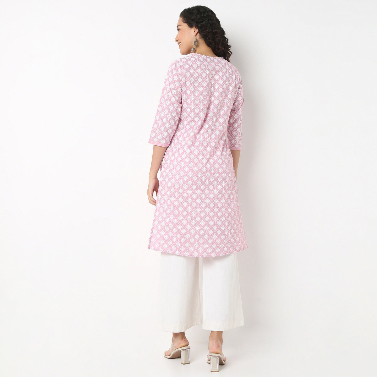Embroidered Yoke Printed Kurta