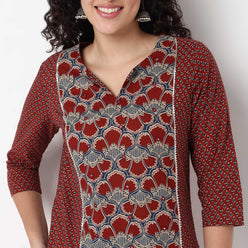 Centre Panel Printed Long Kurta