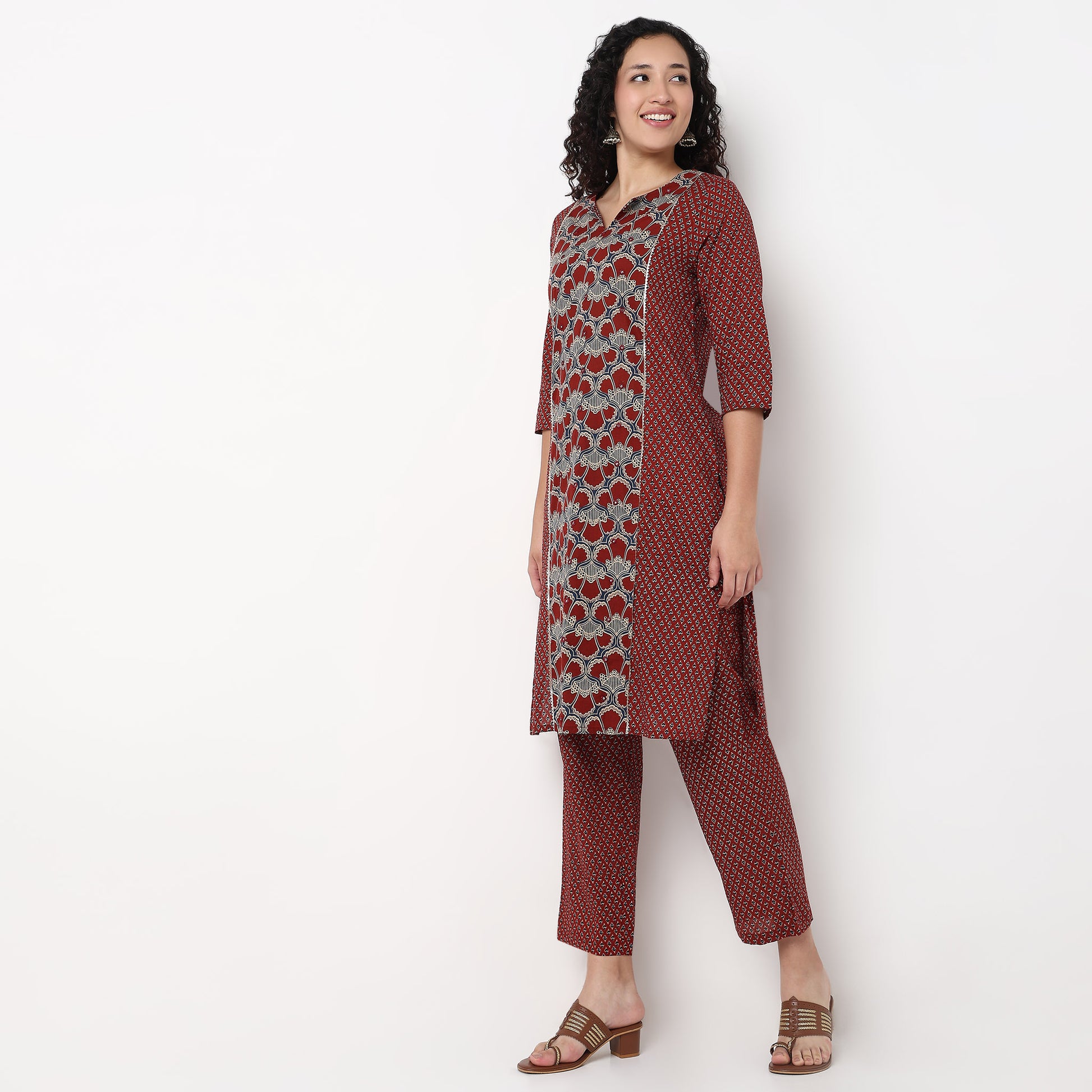 Centre Panel Printed Long Kurta