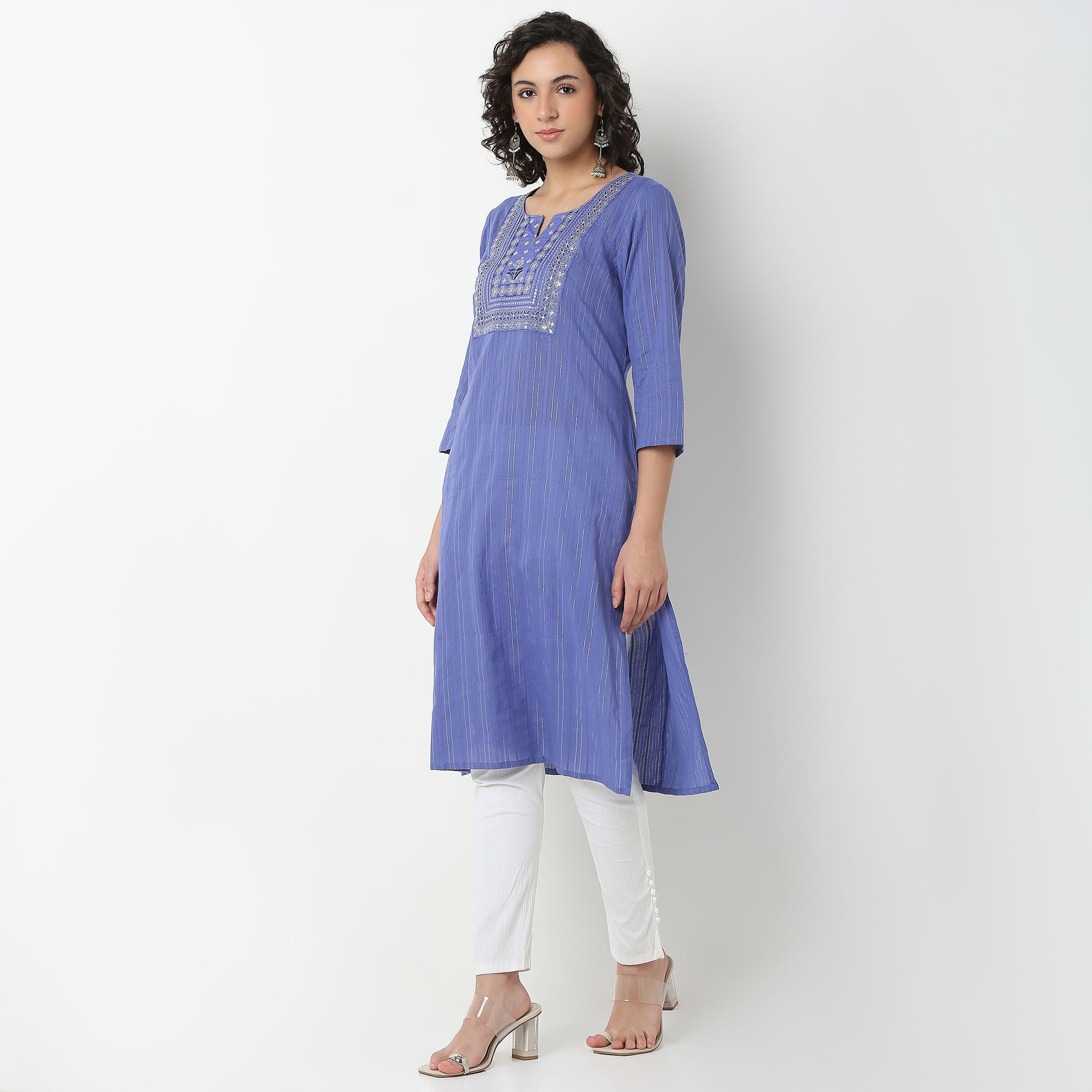 Embroidered Cotton Fabric Kurta