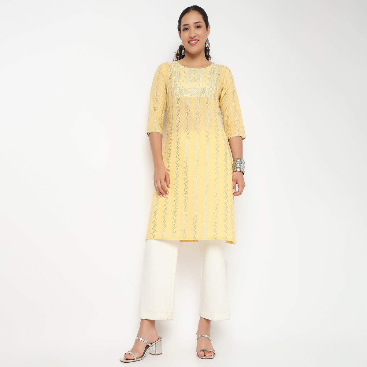 Embroidered Yoke Kurta