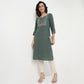 Order Now Women Embroidered Round Neck Straight Fit Ethnic Wear Kurta by Style Union