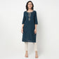 Order Now Women Embroidered Round Neck Straight Fit Ethnic Wear Kurta by Style Union