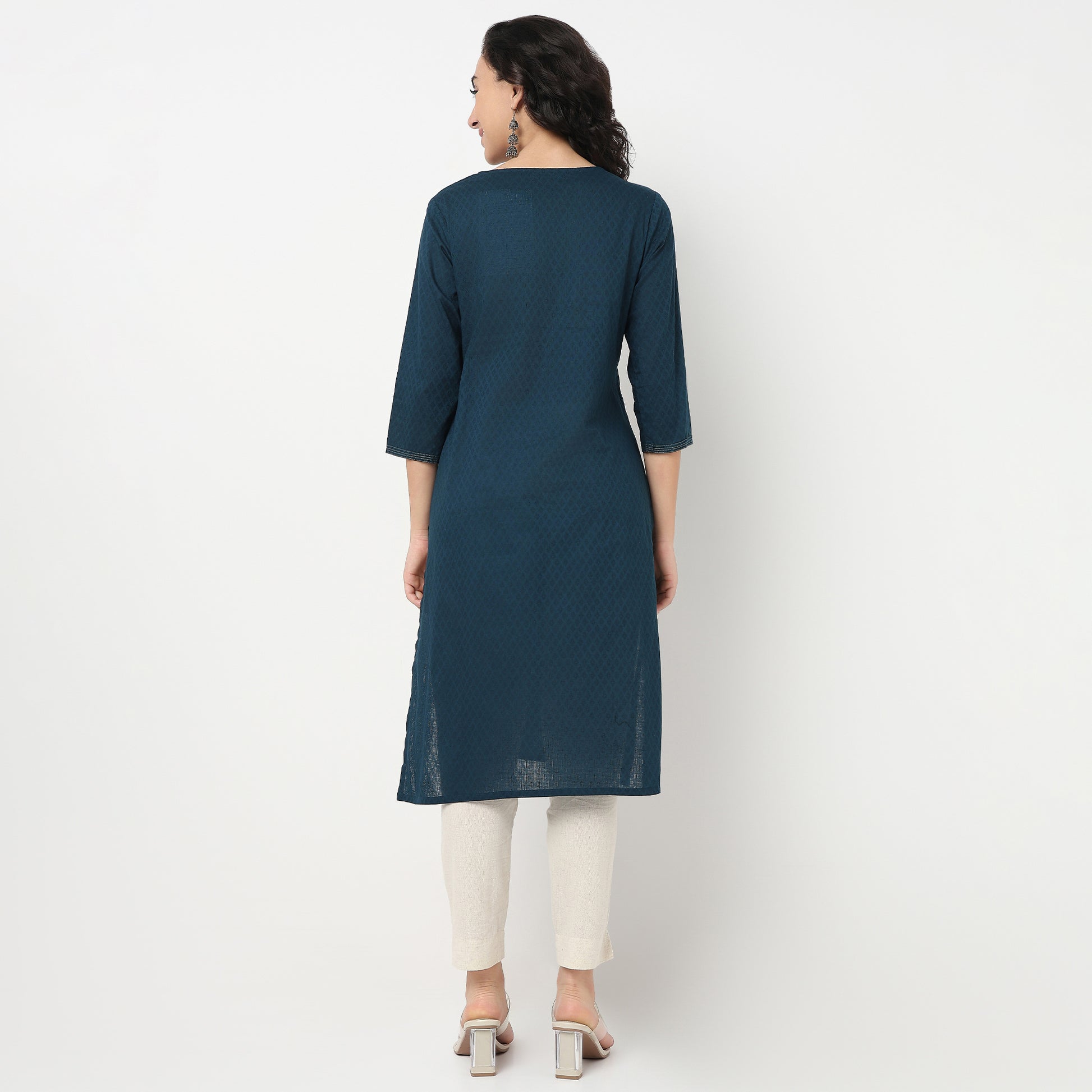 Order Now Women Embroidered Round Neck Straight Fit Ethnic Wear Kurta by Style Union