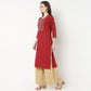 Embroidered Yoke Long Kurta