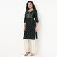 Embroidered Yoke Long Kurta