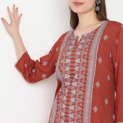 Centre Panel Printed Kurta