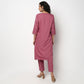 Buy Women Straight Fit Printed Three-Fourth Sleeve Kurta  - Style Union