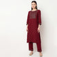 Printed Yoke With Lace Detailing Kurta