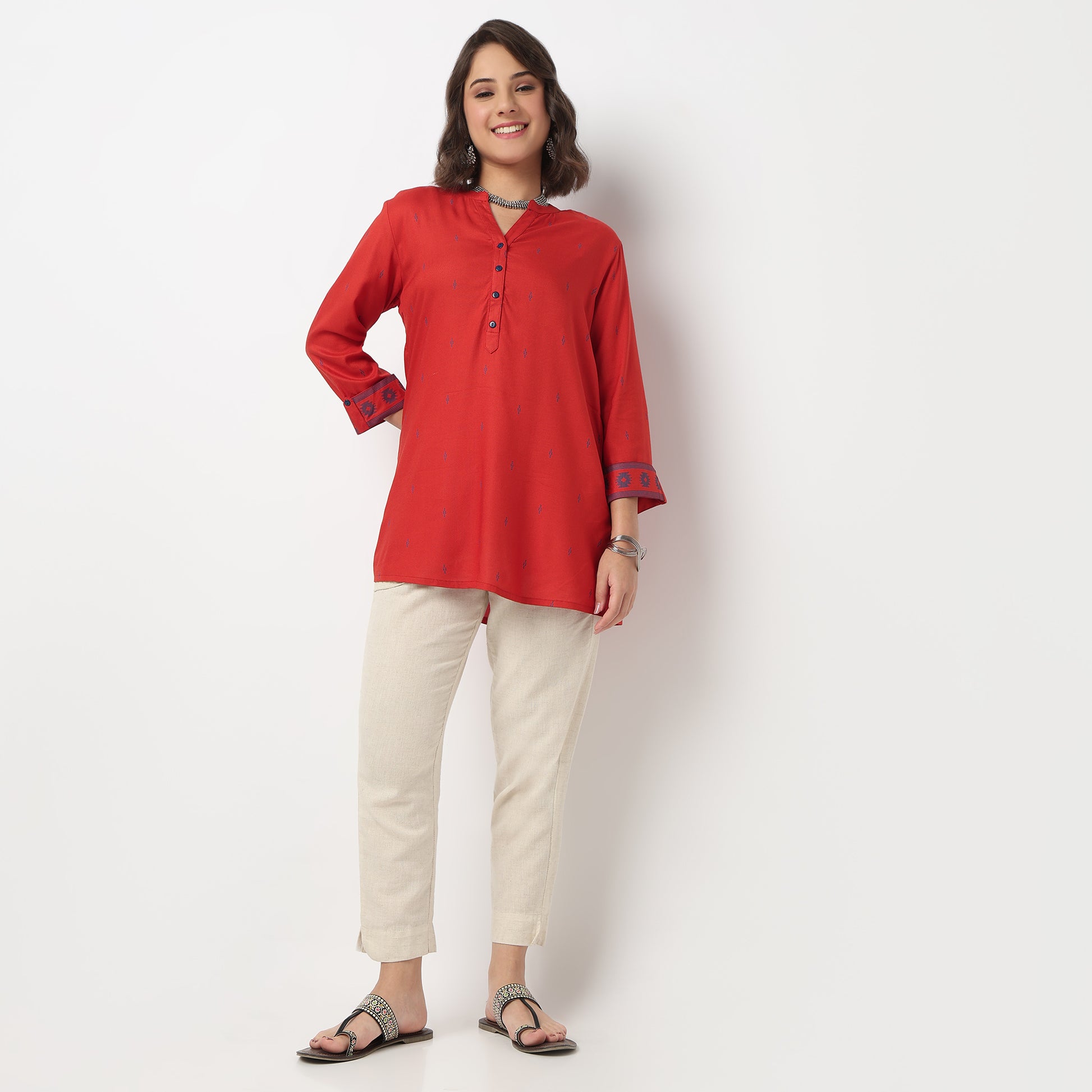 Half Placket Short Kurta