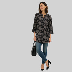 Printed Half Placket Short Kurta